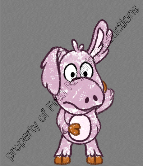 Cartoon Cousin - Worried 1. Rigging and animation in Esoteric Spine. Property of Fred Roger's Productions.