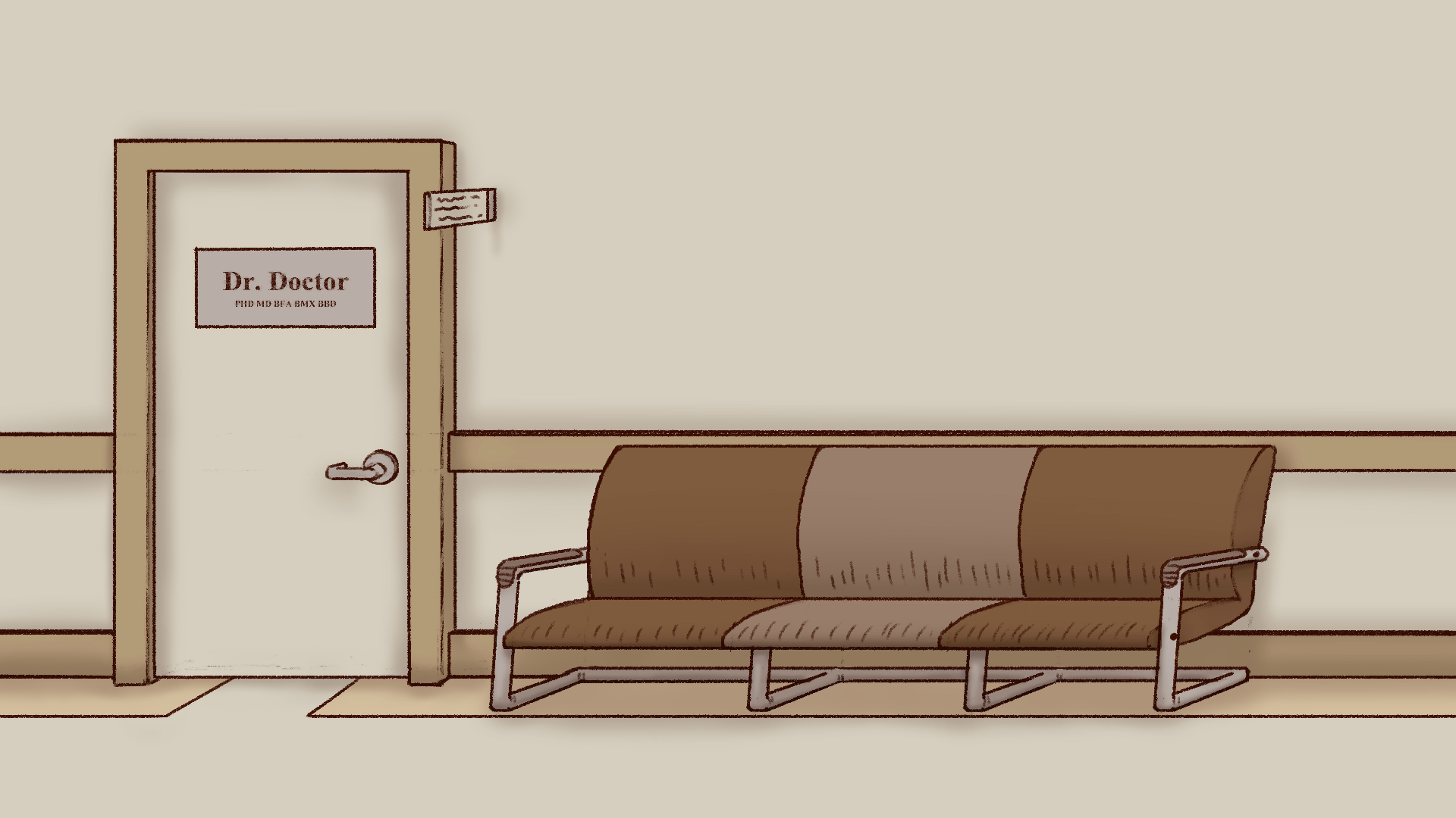 Doctor's waiting room background.