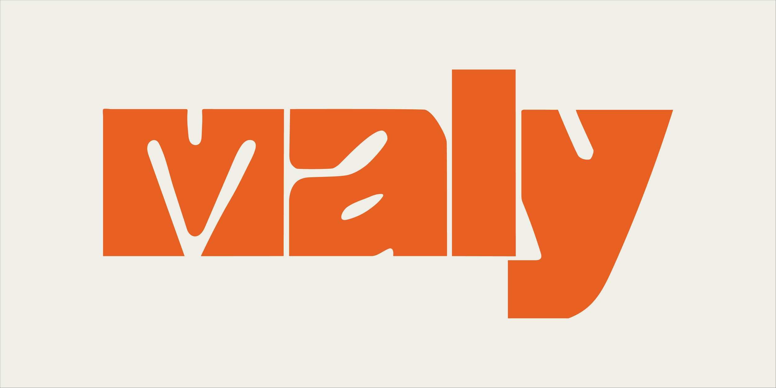 The word 'meaty' in bold, stylized orange text on a light background.