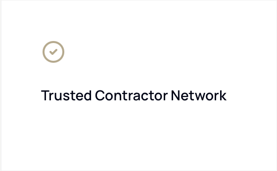 Trusted Contractor Network with a checkmark icon.