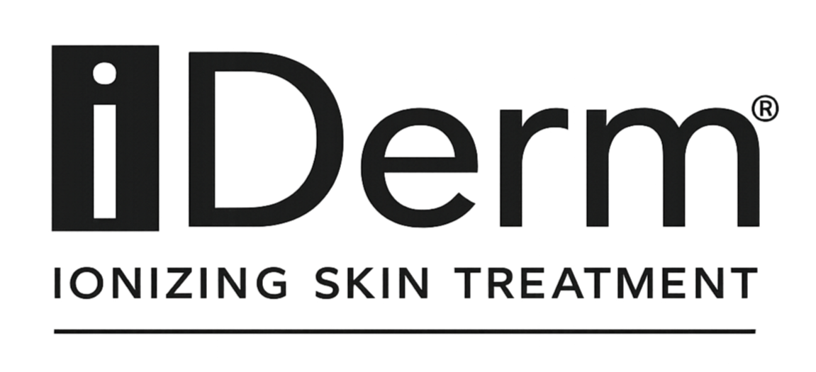 Logo for iDerm, a company that offers ionizing skin treatment services.