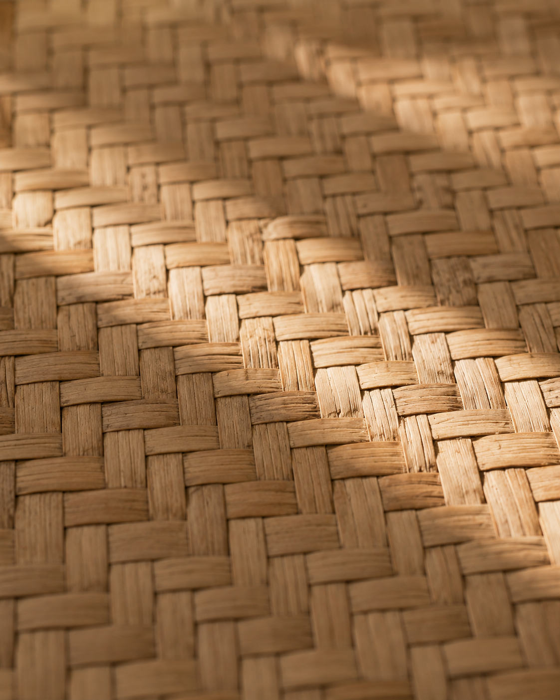 Close-up of woven wooden texture