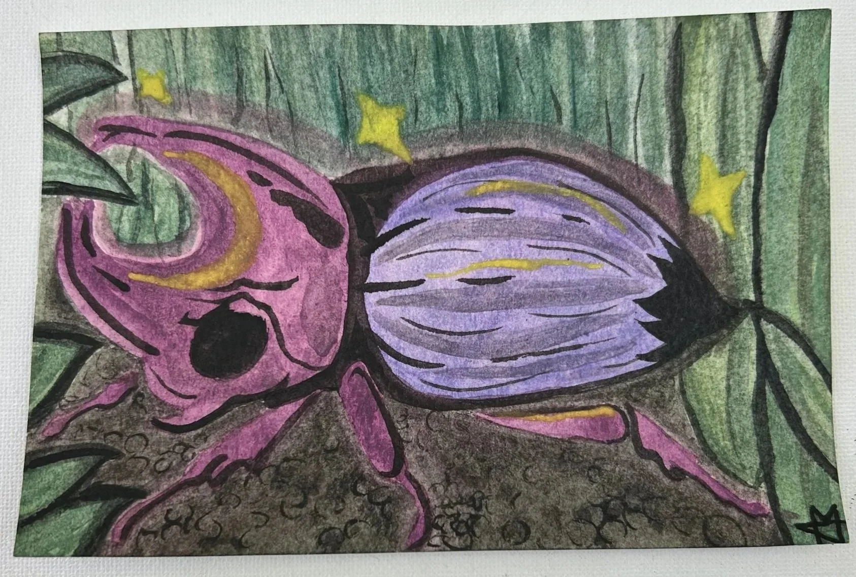 "Rhinoceros Beetle" - Print, Sticker