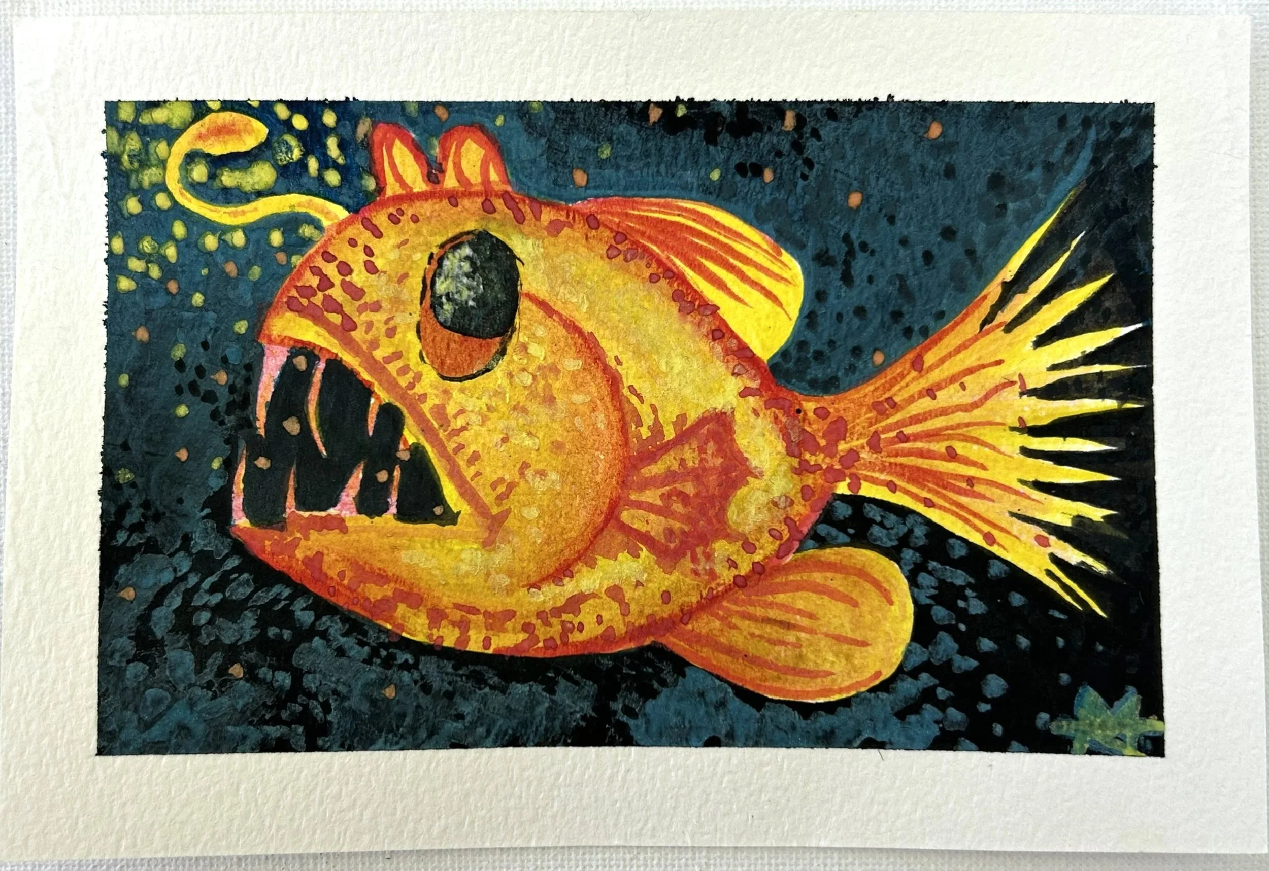 "Lantern Angler" - Original, Prints, Stickers