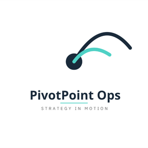 PivotPoint Ops logo with a stylized needle and thread graphic and the text 'PivotPoint Ops' and 'Strategy in Motion' underneath.