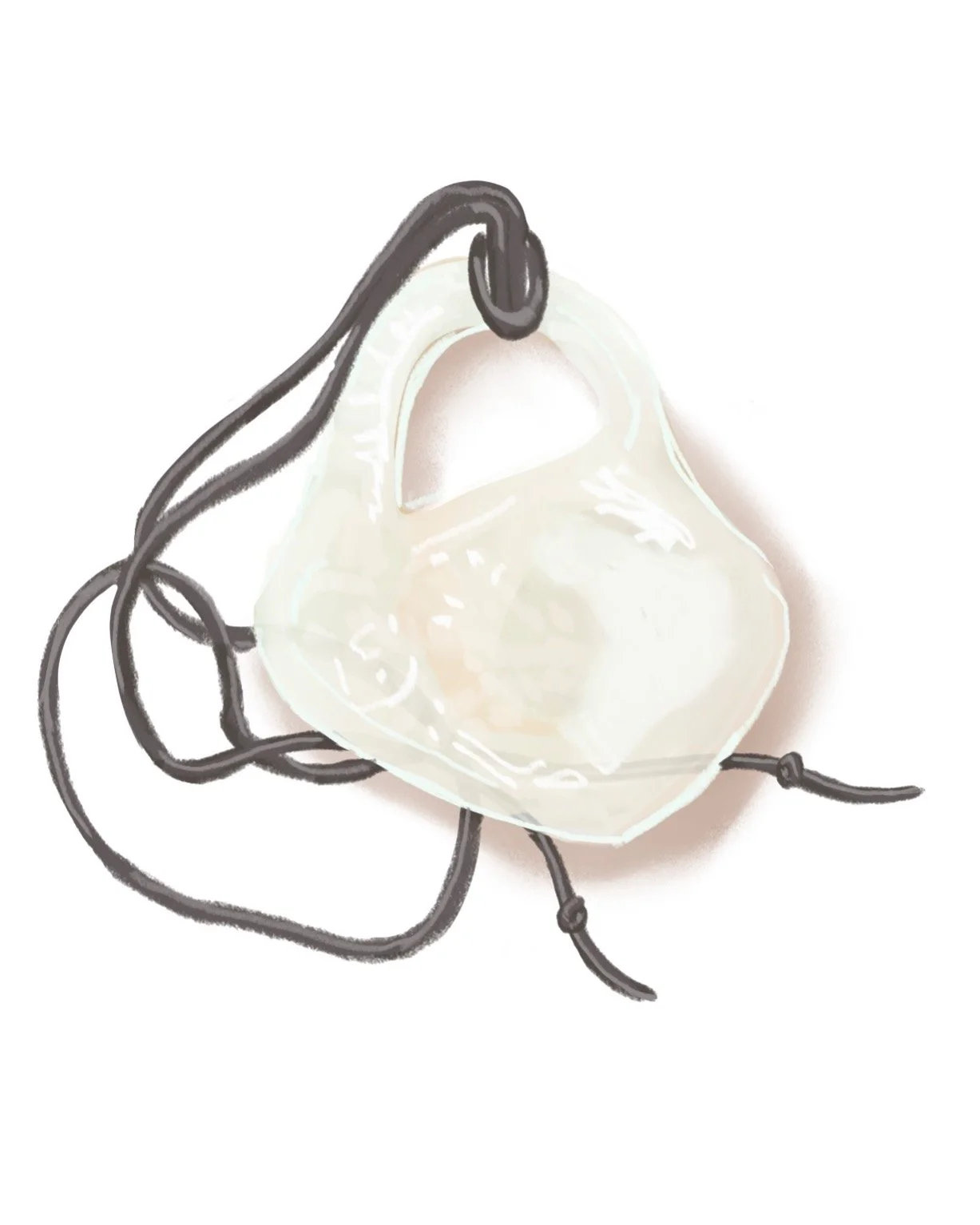 Illustration of hand blown glass pendant necklace by @annetteblairglass which featured on the @biancaspender runway at @afcaustralianfashionweek