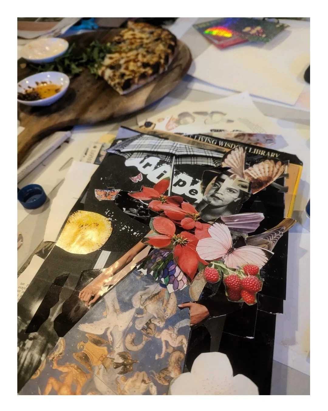 Had a great time doing some experimental collage at @thelastsupperdarwin 🐊🍕
Classes run monthly by @dan.bugno