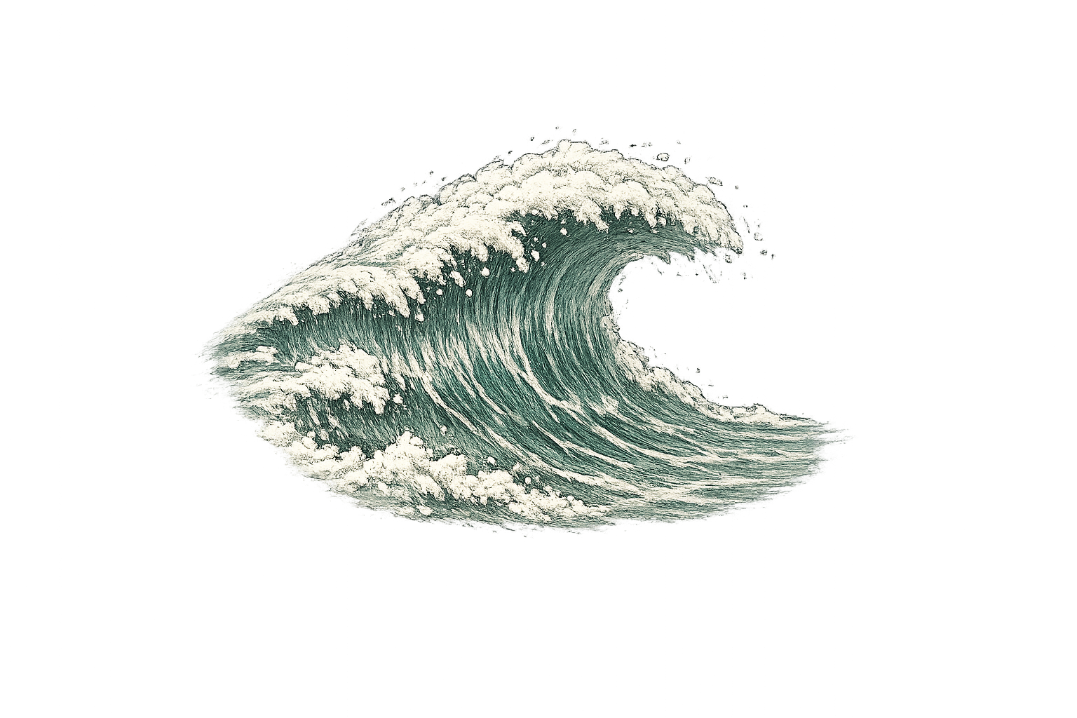 Gentle ocean wave illustration representing peace of mind from organized bookkeeping