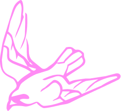 Pink illustration of a bird
