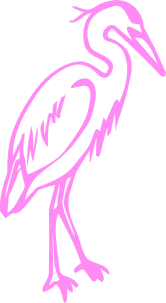 Pink illustration of a heron