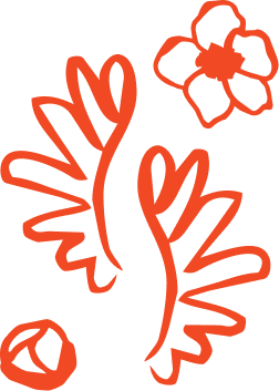 Red illustration of flowers