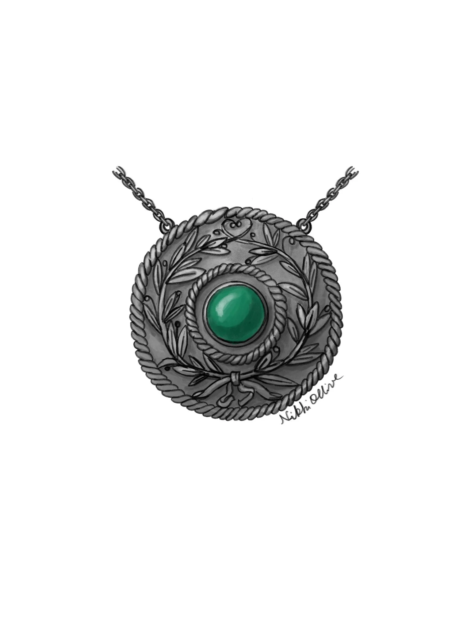 Laurel Medallion Design, 2022, Digital Illustration