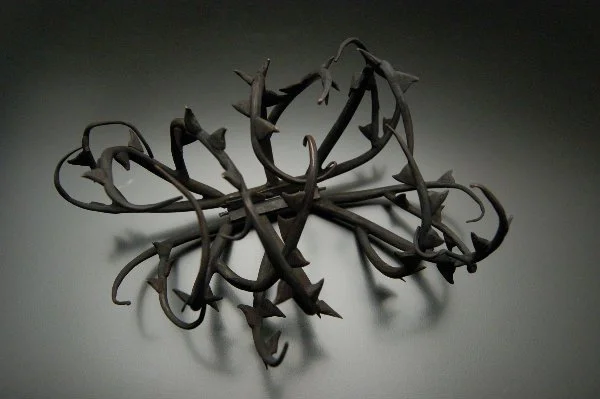 Curse of Love- You Must Suffer, Hinged Bracelet, 2012, Copper, Bronze, Spring Steel 