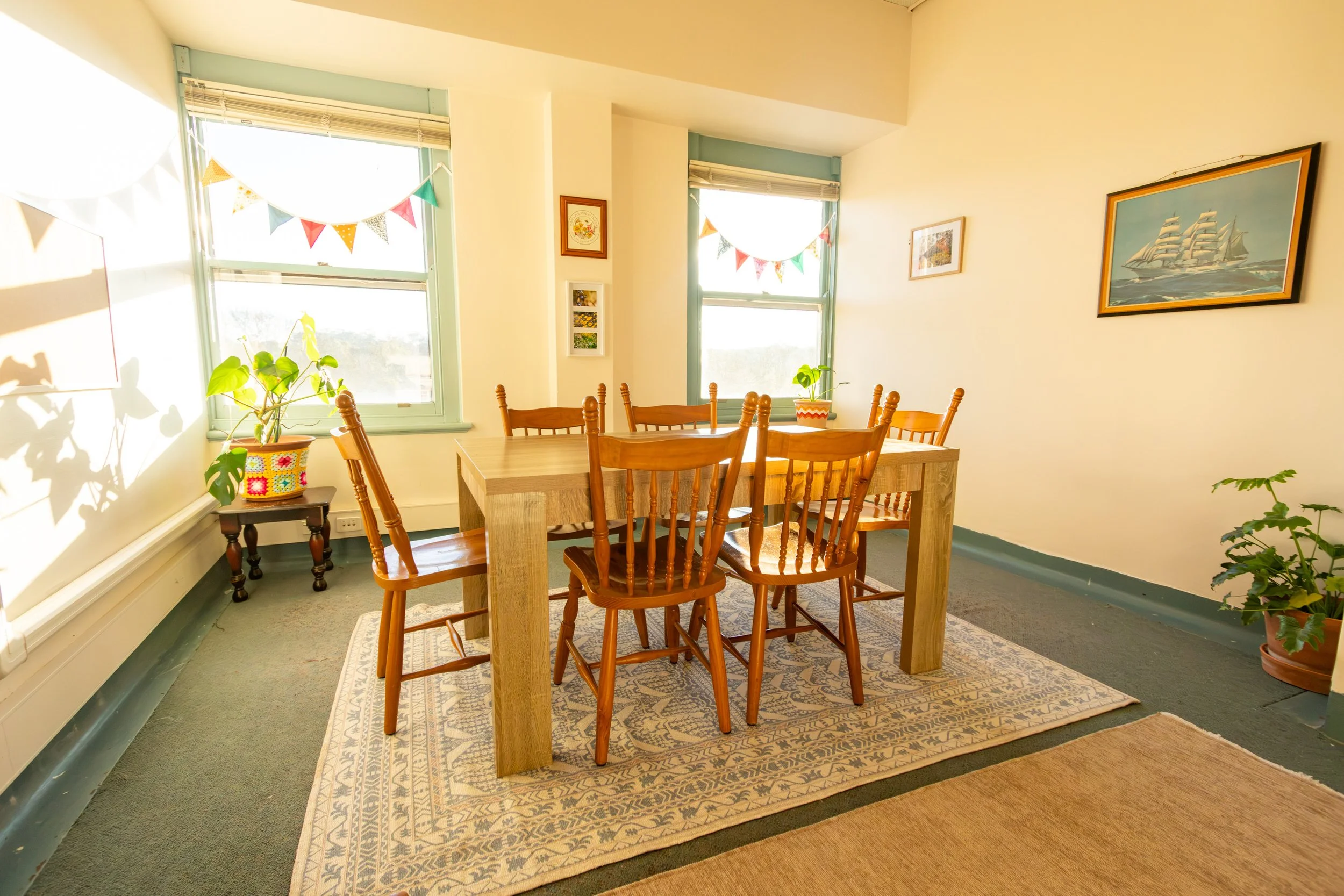 Calm children's art workspace at Hannah's Paper Daisies in Castlemaine