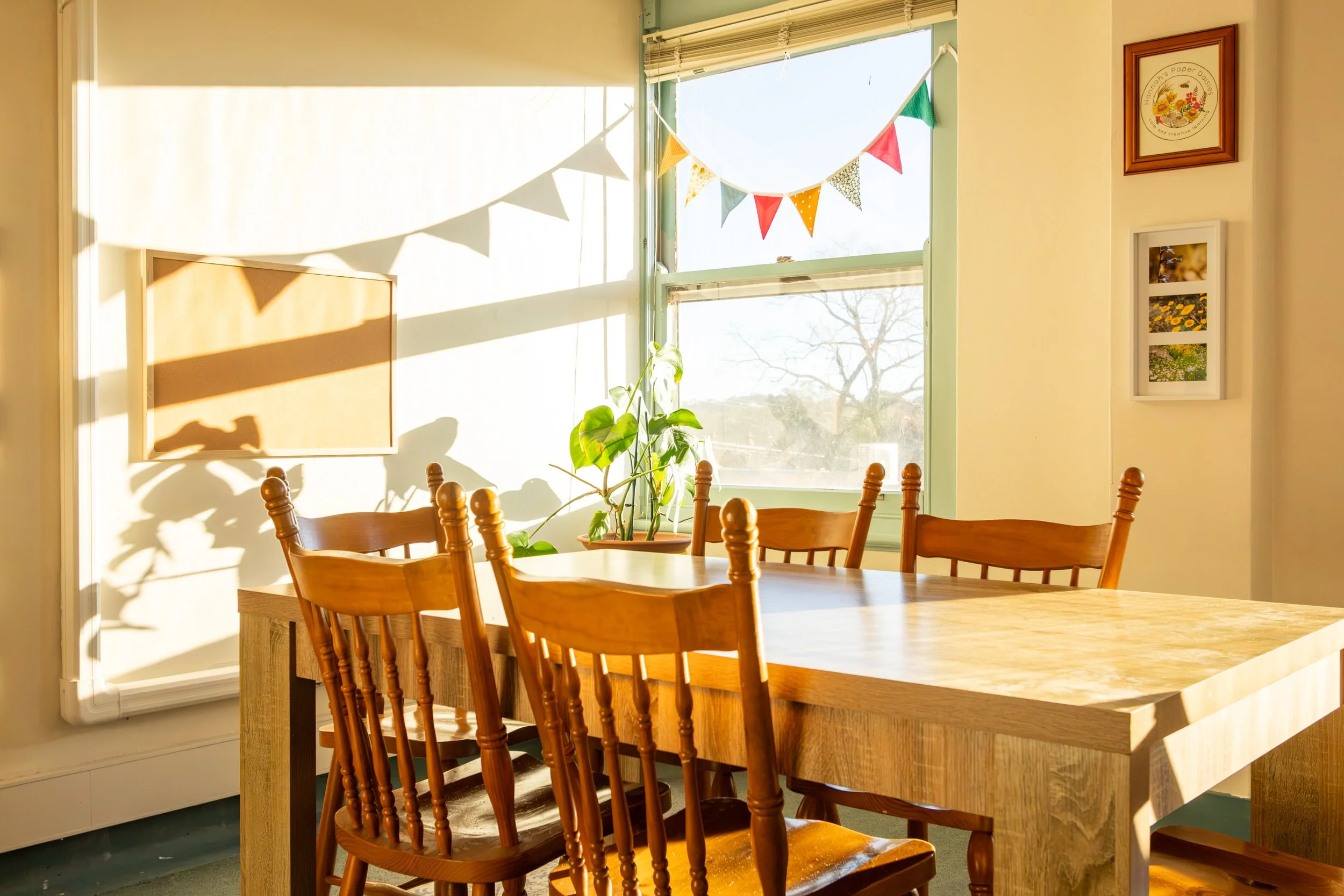 Calm children's art workspace at Hannah's Paper Daisies in Castlemaine