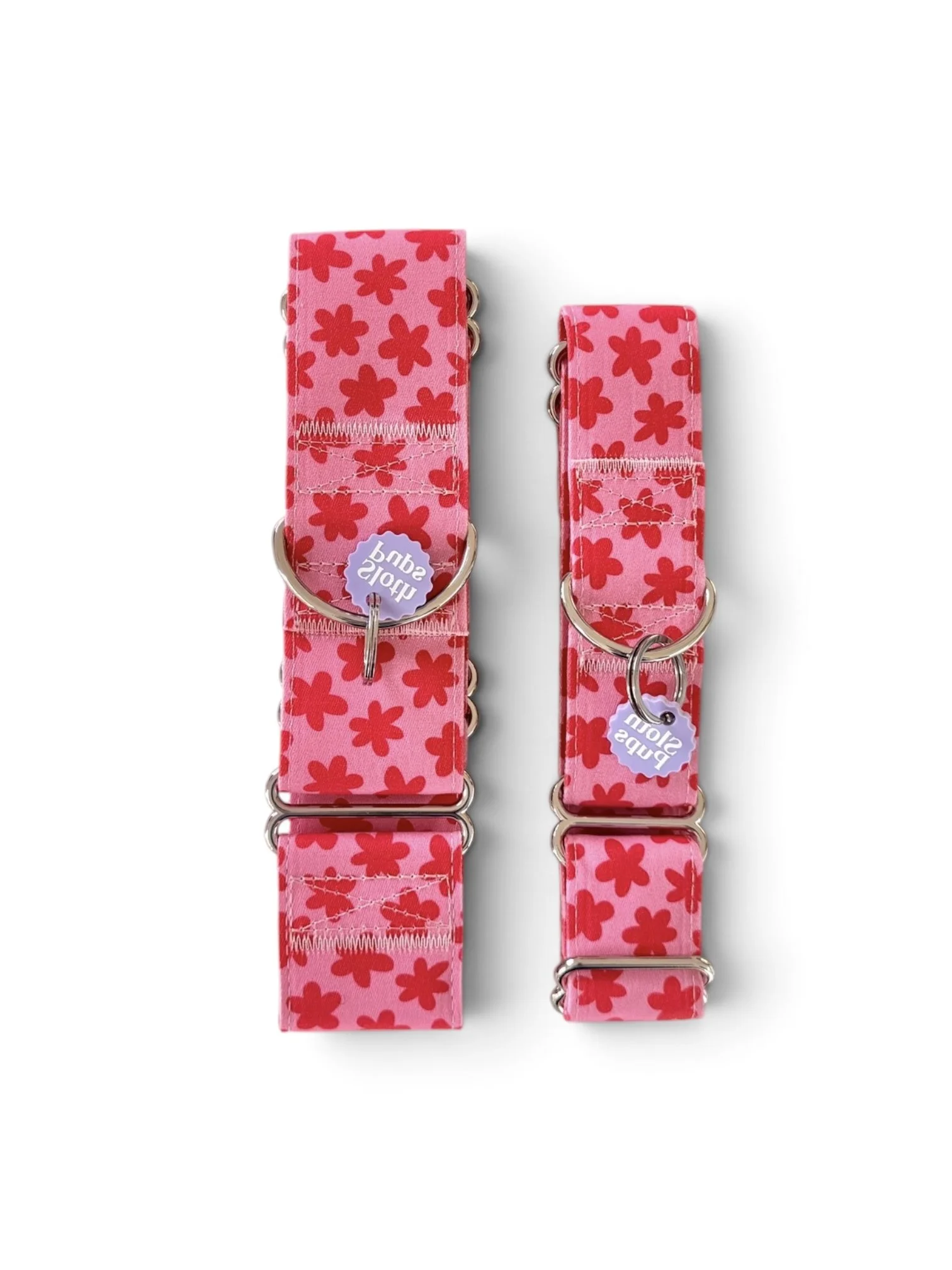Retro Pink and Petals Martingale Collar