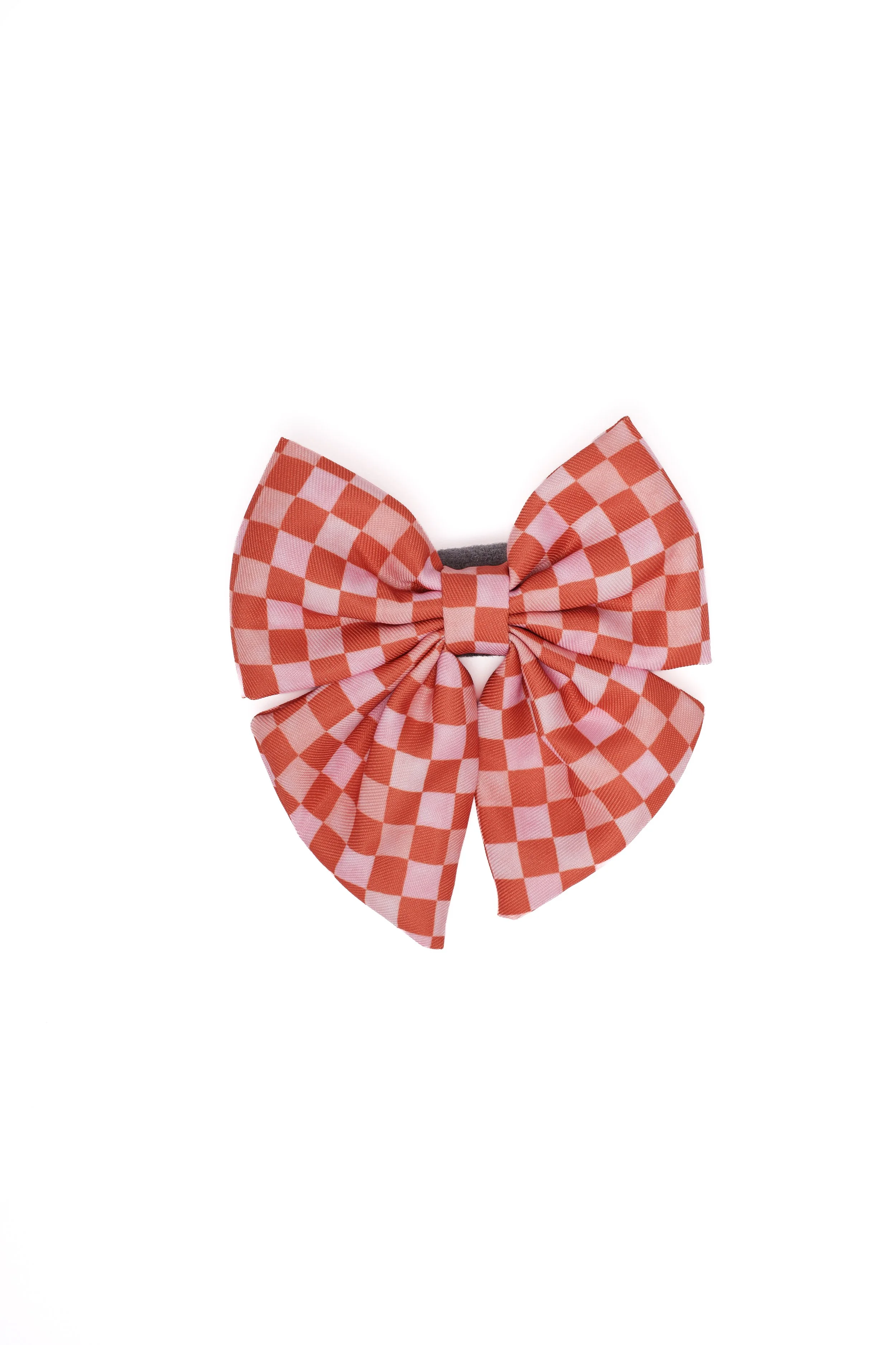 Earthy Checker Dog Bow Tie