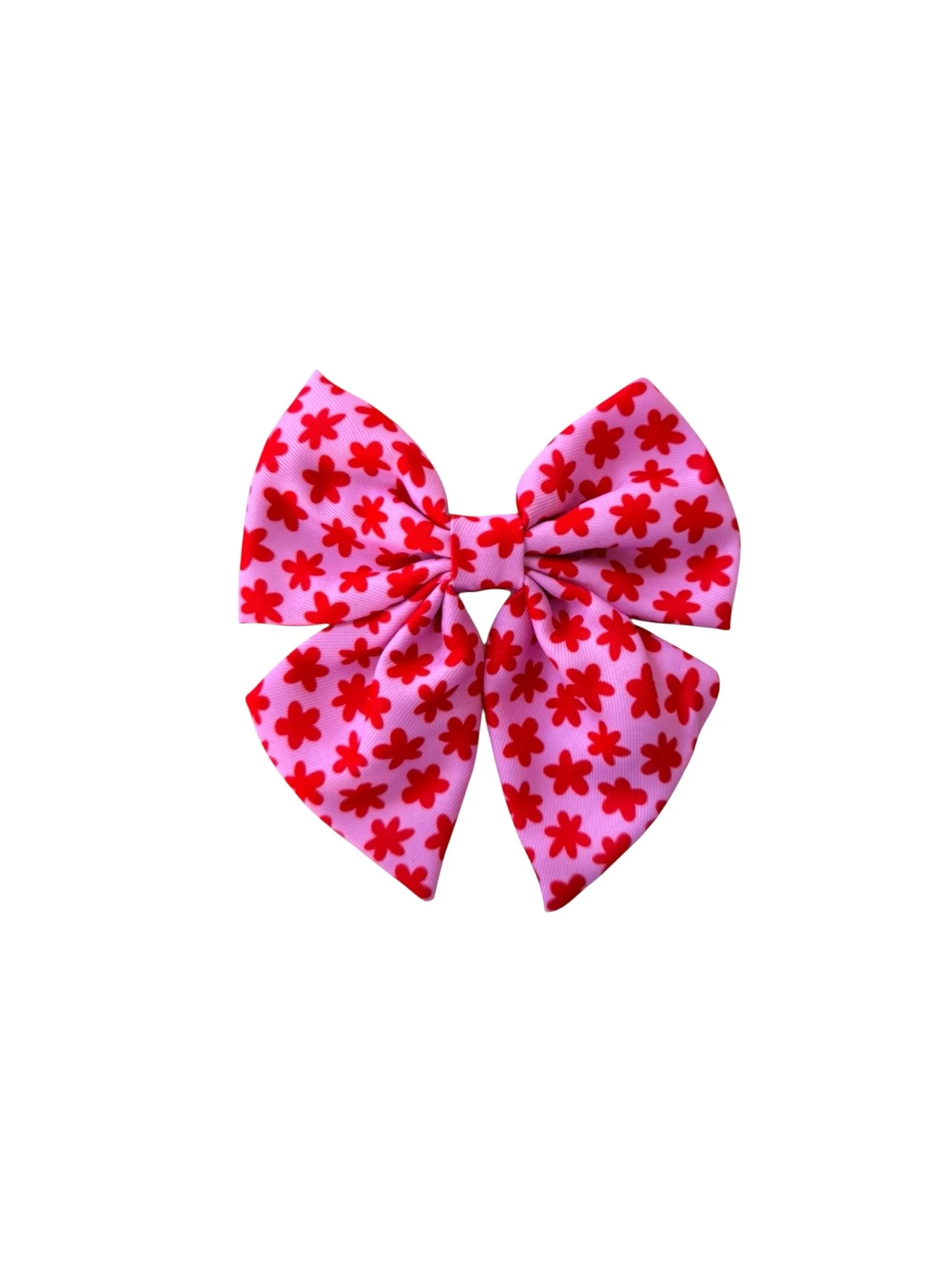 Retro Pink and Petals Dog Bow Tie