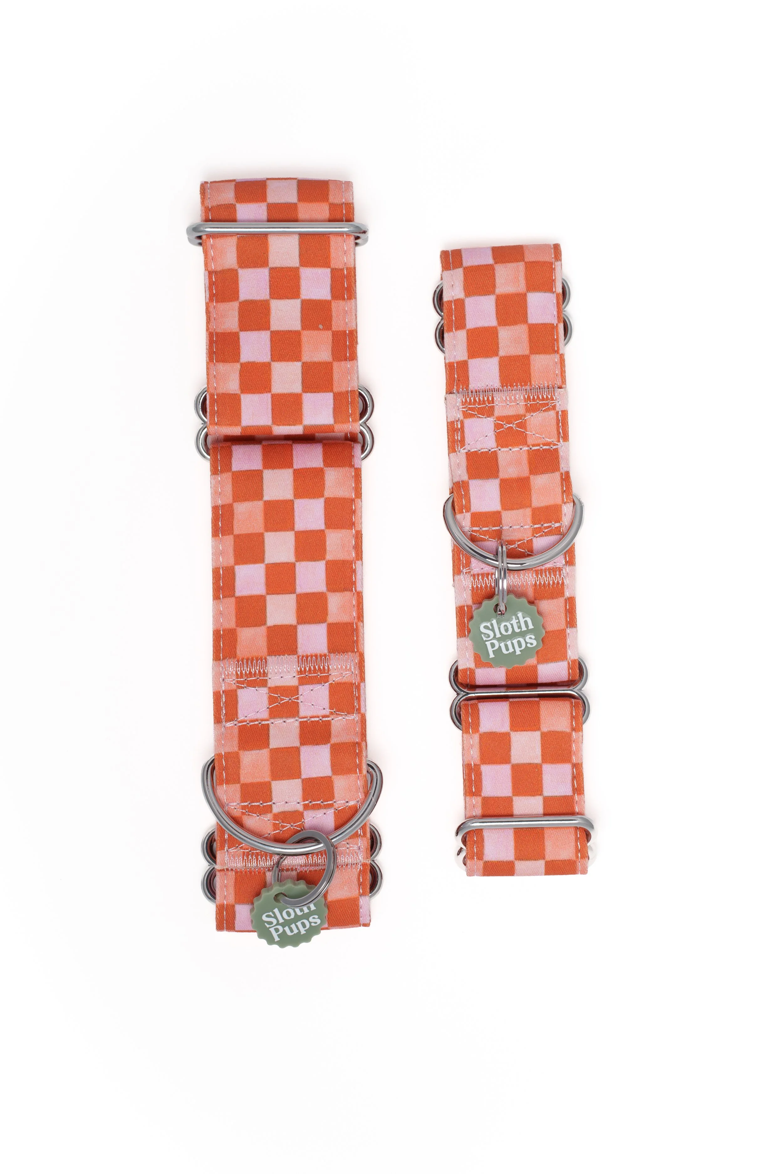 Earthy Checker Dog Martingale Collar
