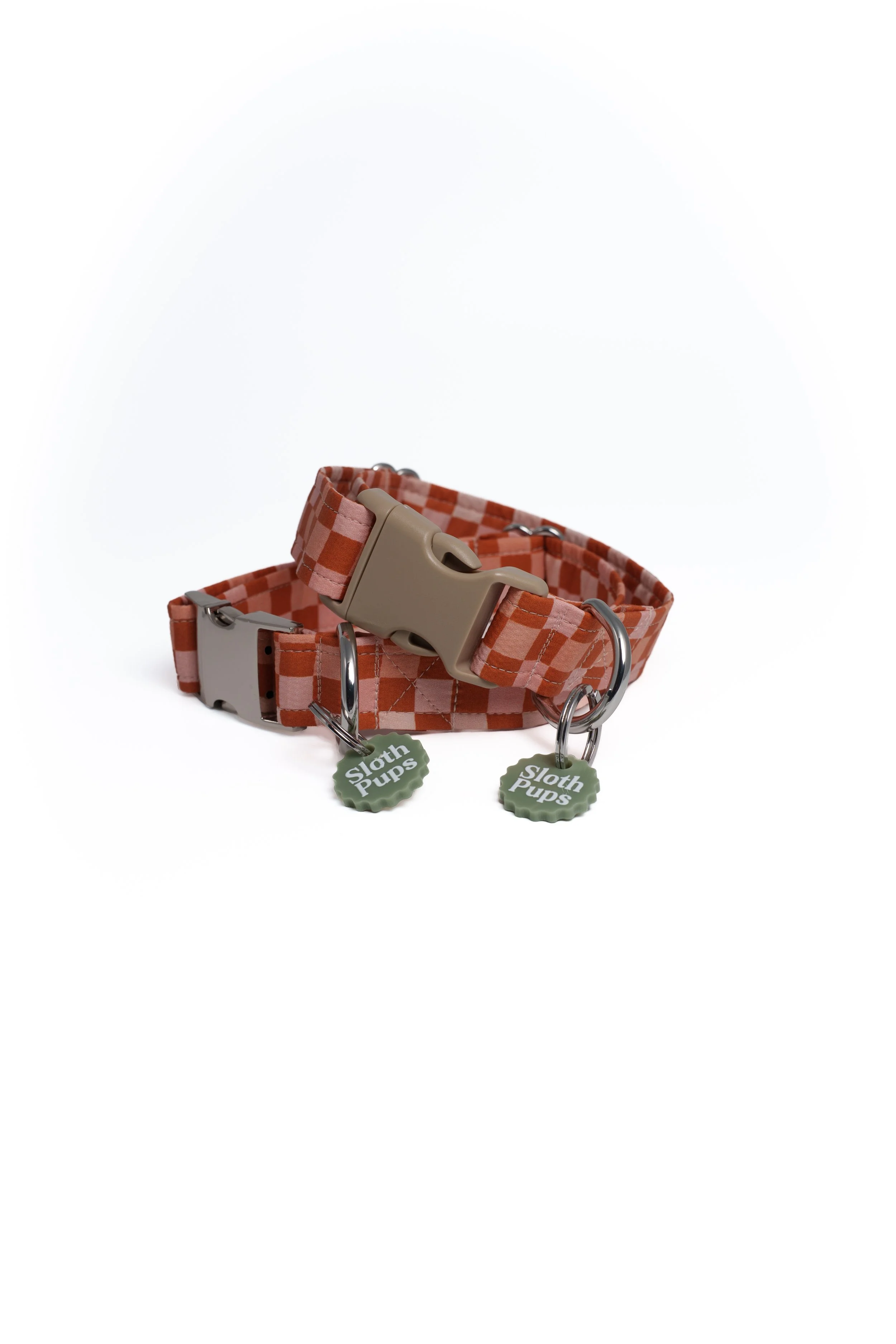 Earthy Checker Dog Collar