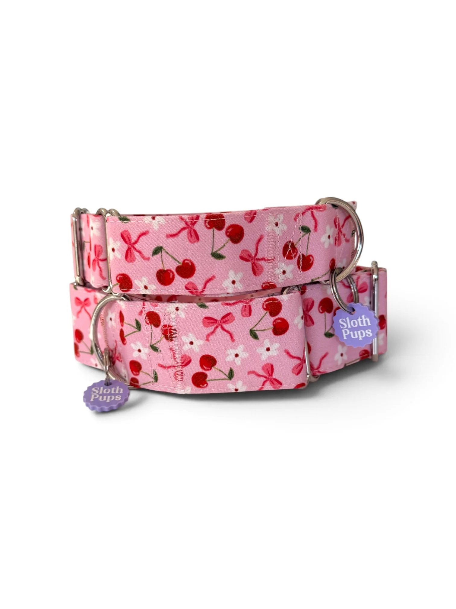 Very Cherry Pink Martingale Dog Collar