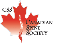 Logo of the Canadian Spine Society with a stylized red maple leaf and a spine graphic.