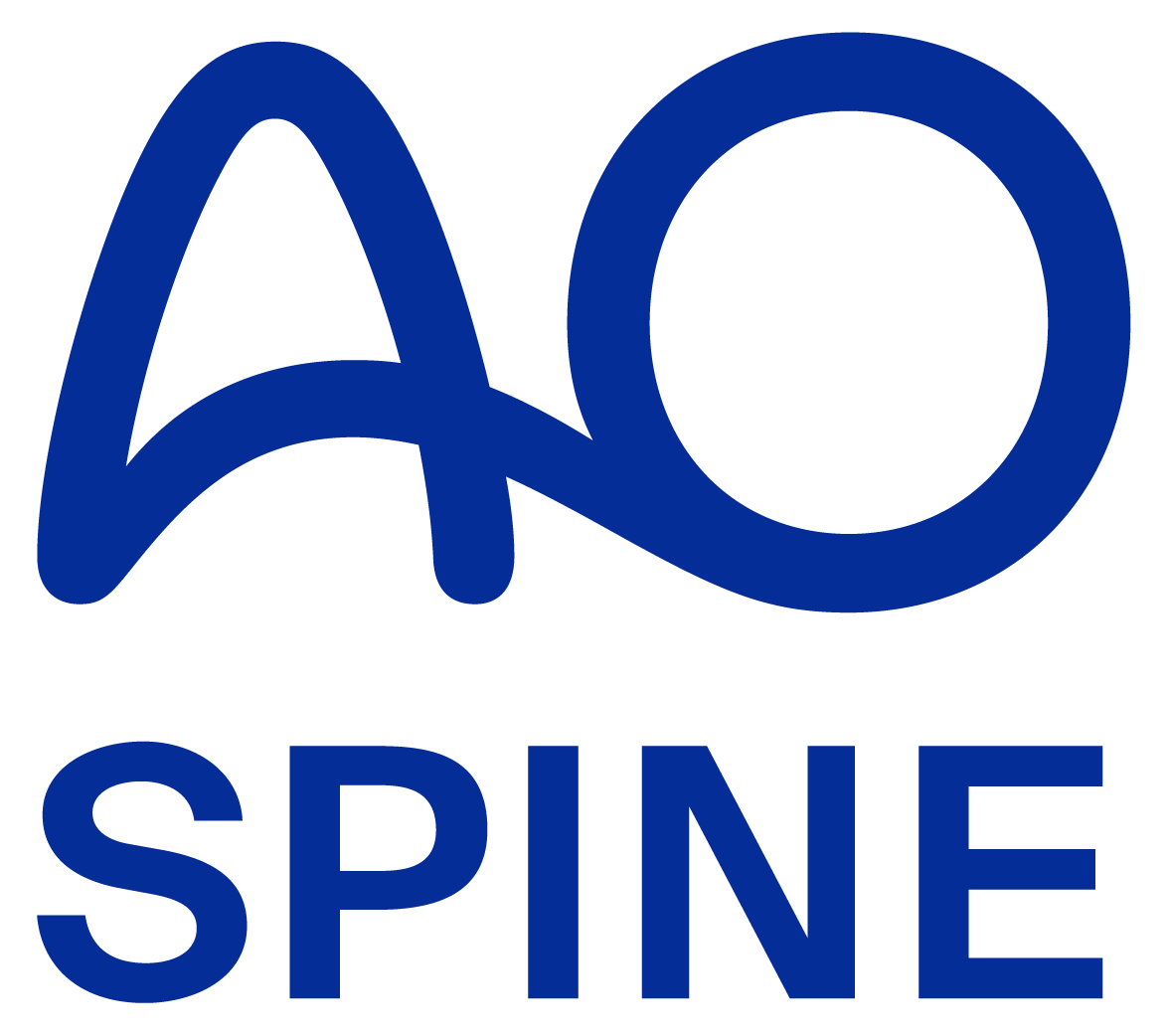 The logo of AO Spine in blue, featuring the stylized letters 'AO' above the word 'SPINE'.