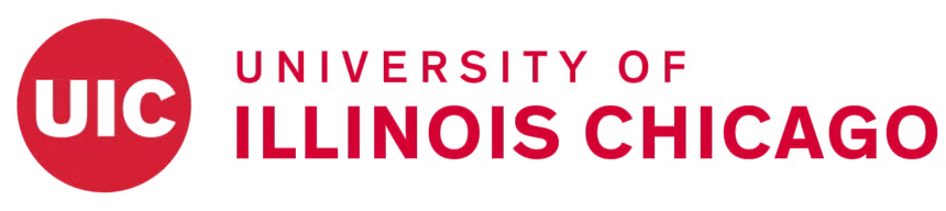 University of Illinois Chicago logo with red circle and black and red text.