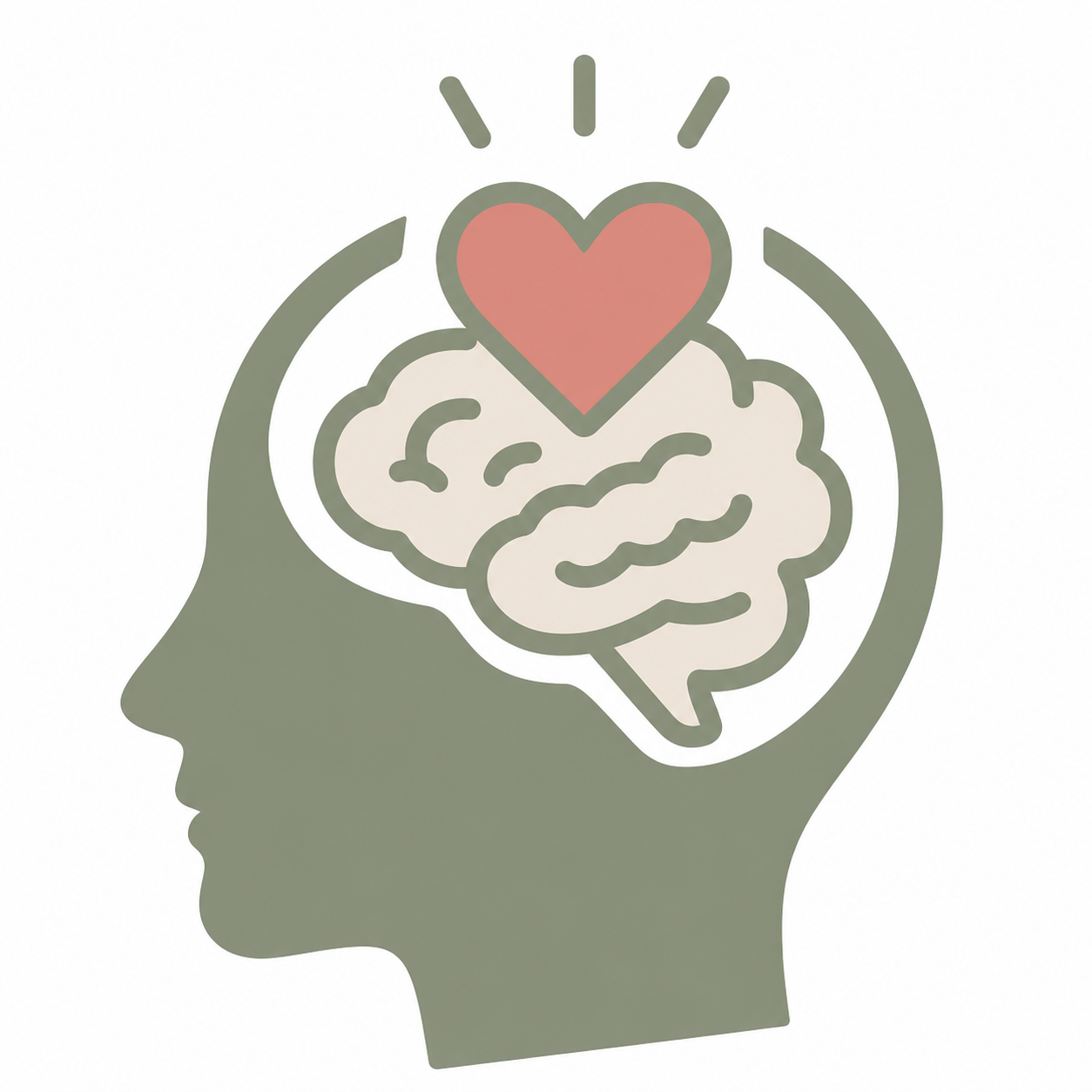 Illustration of emotional wellbeing featuring a heart and mind connection symbol.