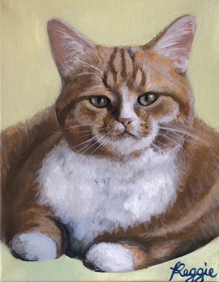 Reggie by Nicole McKinney, Oil Paint on Canvas, 11 inches by 14 inches, finished in December 2020. Commission.