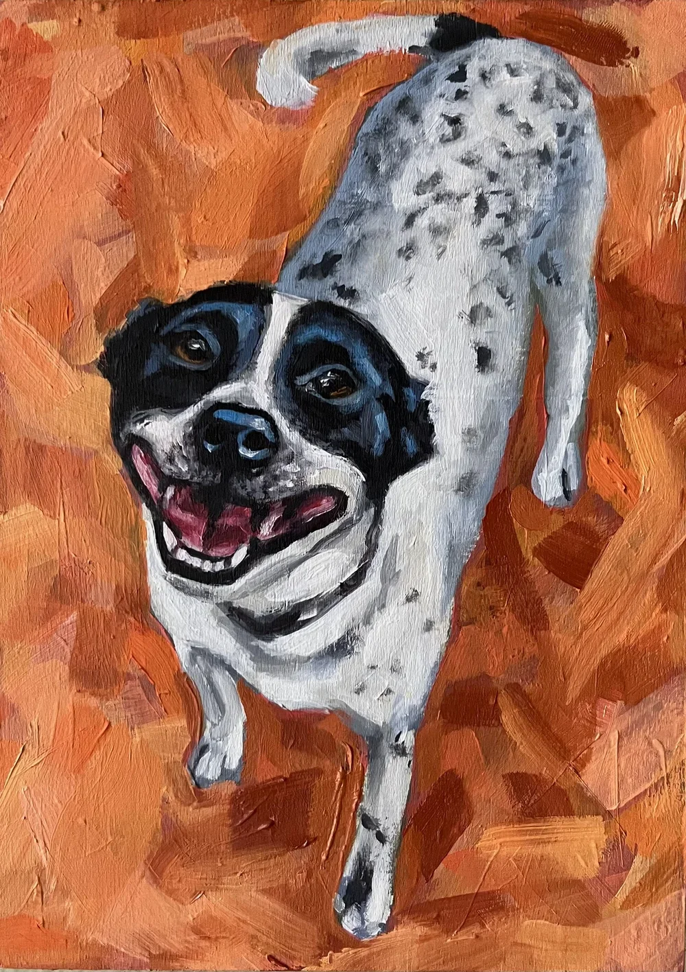 Oscar by Nicole McKinney, Oil Paint on Wooden Canvas, 5 inches by 7 inches, Finished in August 2023.