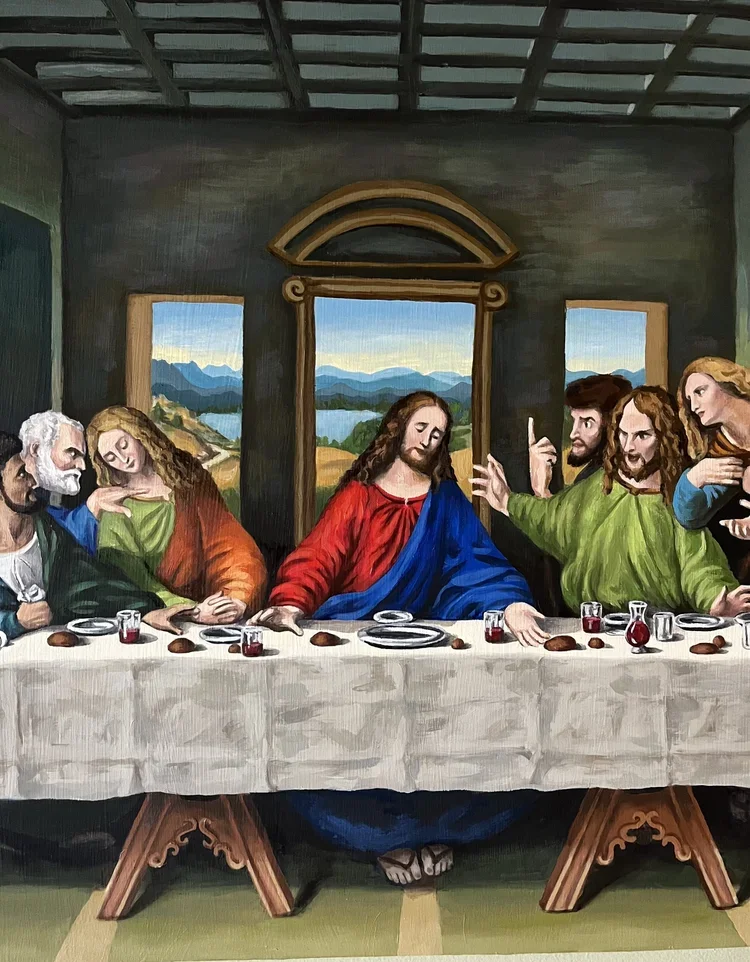 Close up of My Version of Leonardo Da’Vinci’s Last Supper