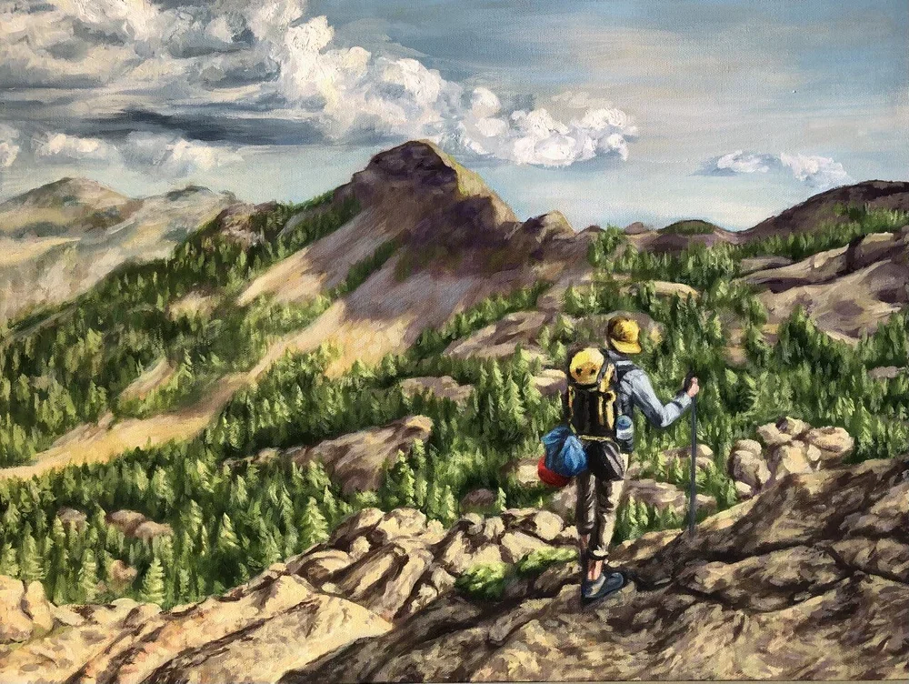Adventure Awaits By Nicole McKinney, Oil Paint on Canvas, 18 inches by 24 inches, finished in April 2021. 