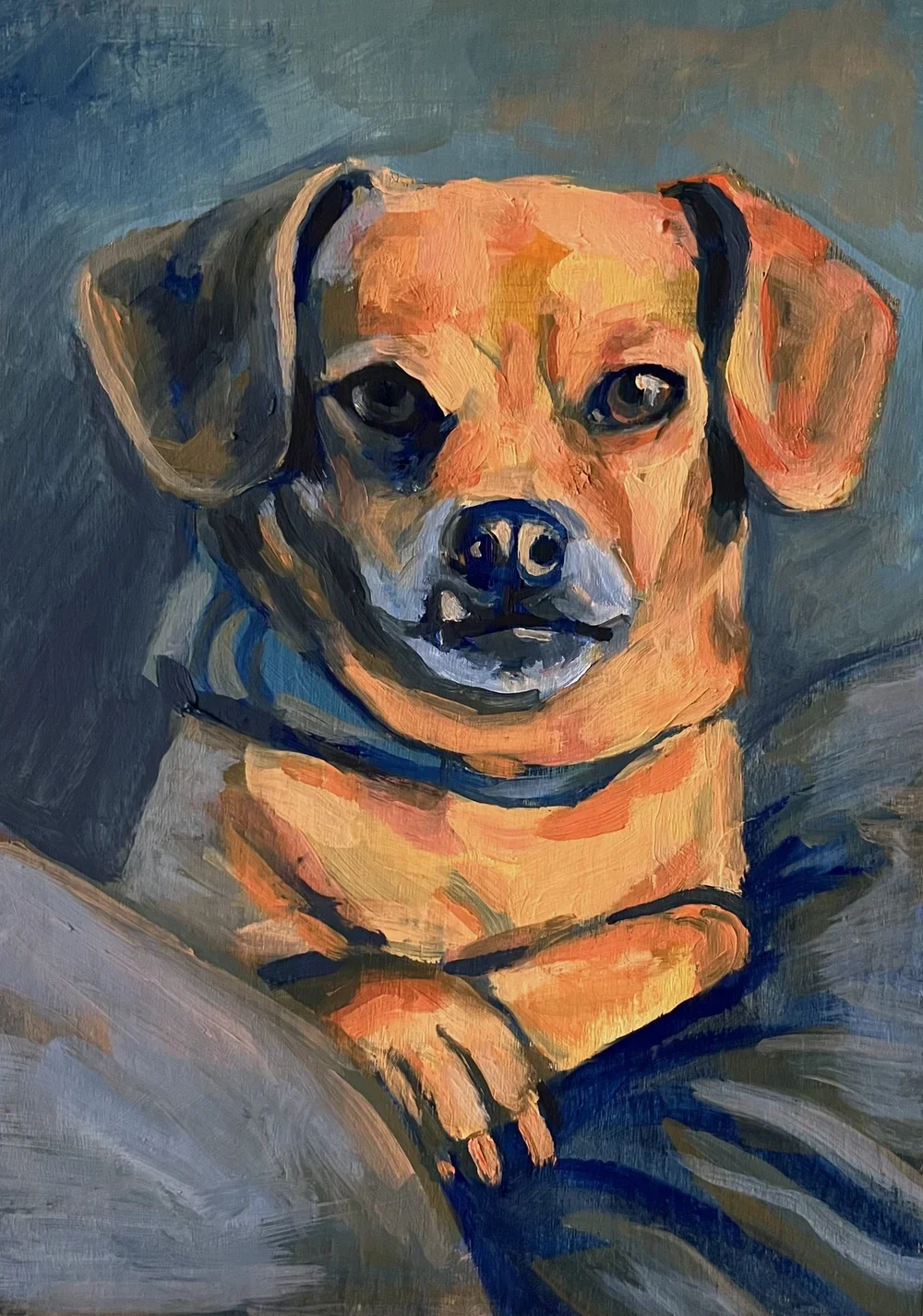 Maisie by Nicole McKinney, Oil Paint on Wooden Canvas, 5 inches by 7 inches, Finished in August 2023.