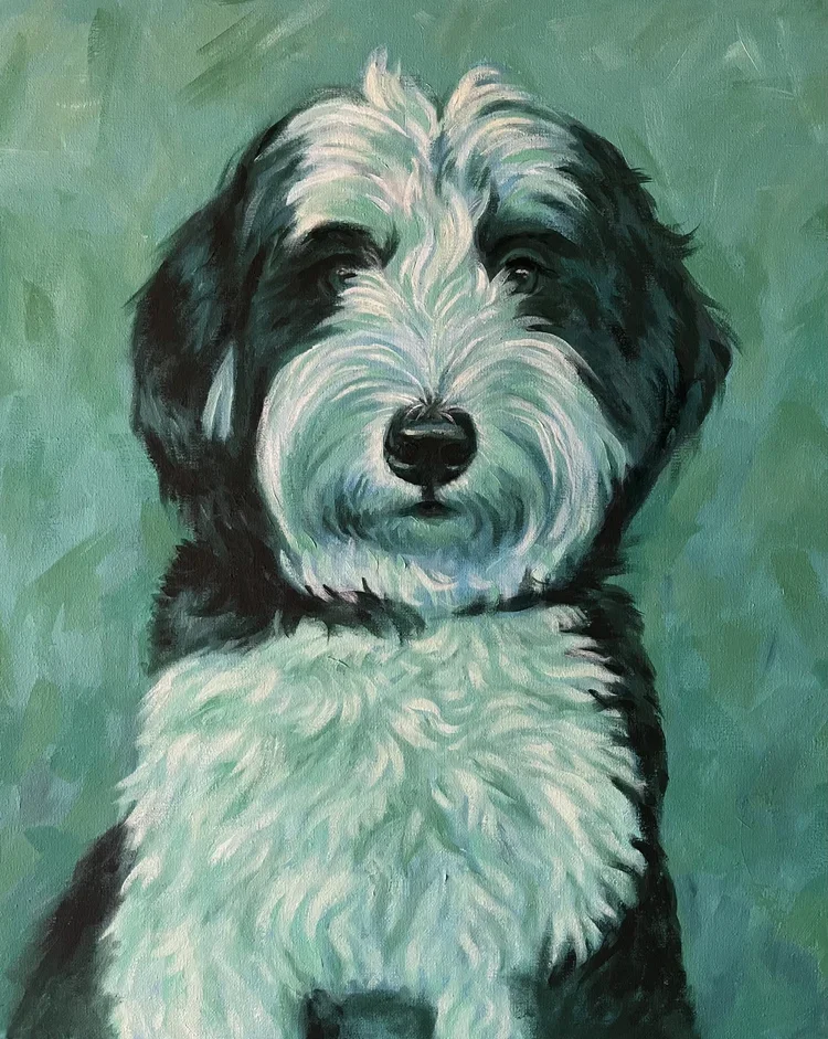 Baby Teal by Nicole McKinney, Oil Paint on Canvas, 16 inches by 20 inches, Finished in October 2023.