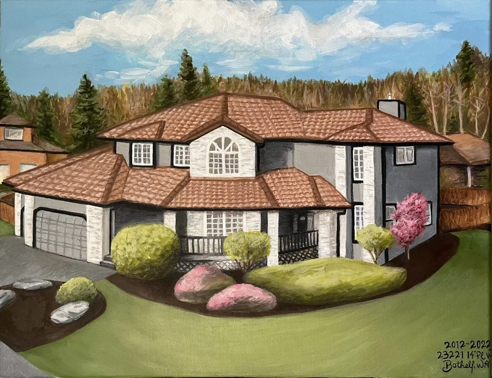 The Fader House By Nicole McKinney, Oil Paint on Canvas, 14 inches by 18 inches, Finished in June 2022.