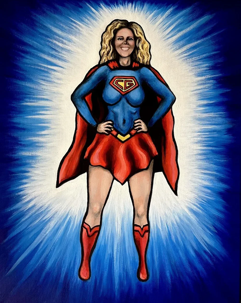 Super Mom By Nicole McKinney, Oil Paint on Canvas, 16 inches by 20 inches, Finished in February 2022.