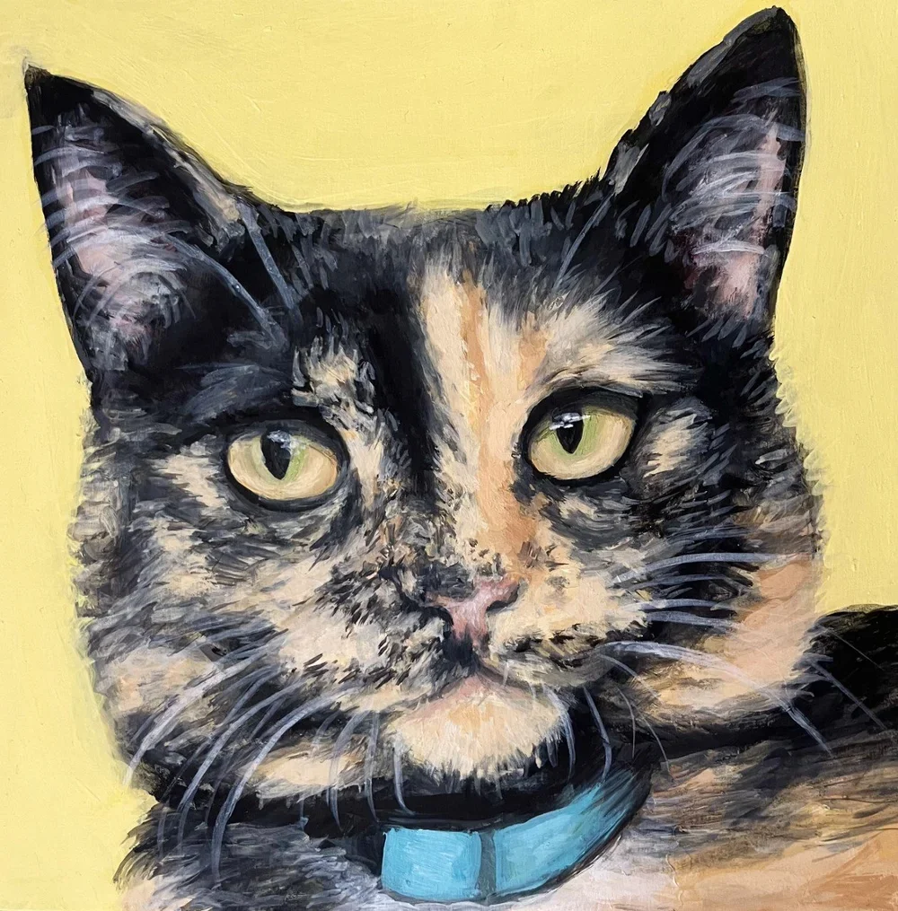 Cheezy Fry By Nicole McKinney, Oil Paint on Wooden Canvas, 8 inches by 8 inches, Finished in May 2022. 