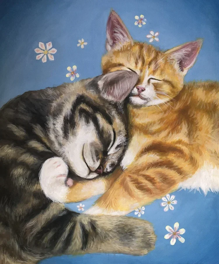 Max and George by Nicole McKinney, Oil Paint on Canvas, 20 inches by 24 inches, finished in December 2020. Commission.
