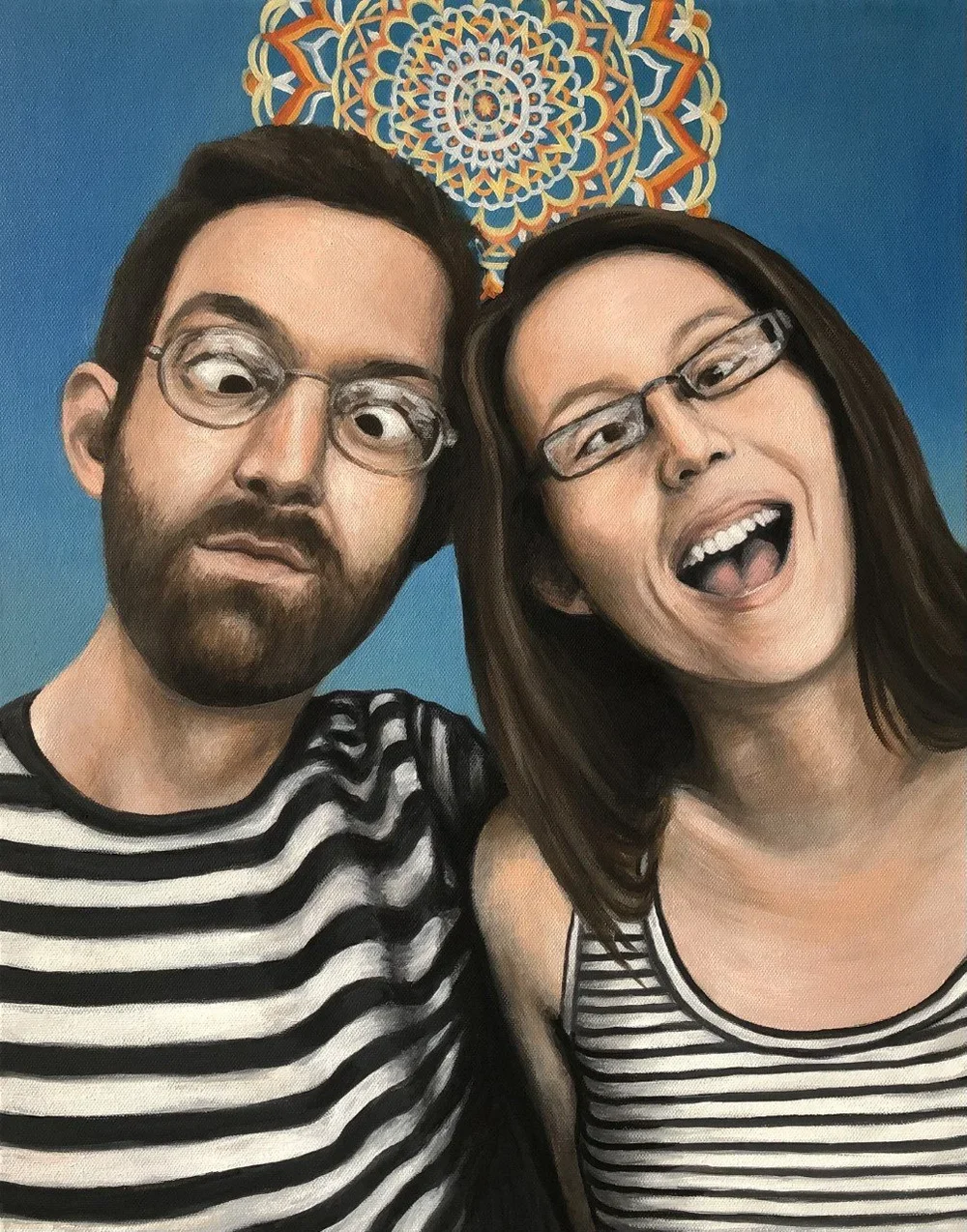 Rock and Tylene By Nicole McKinney, Oil Paint on Canvas, 16 inches by 20 inches, finished in December 2021.