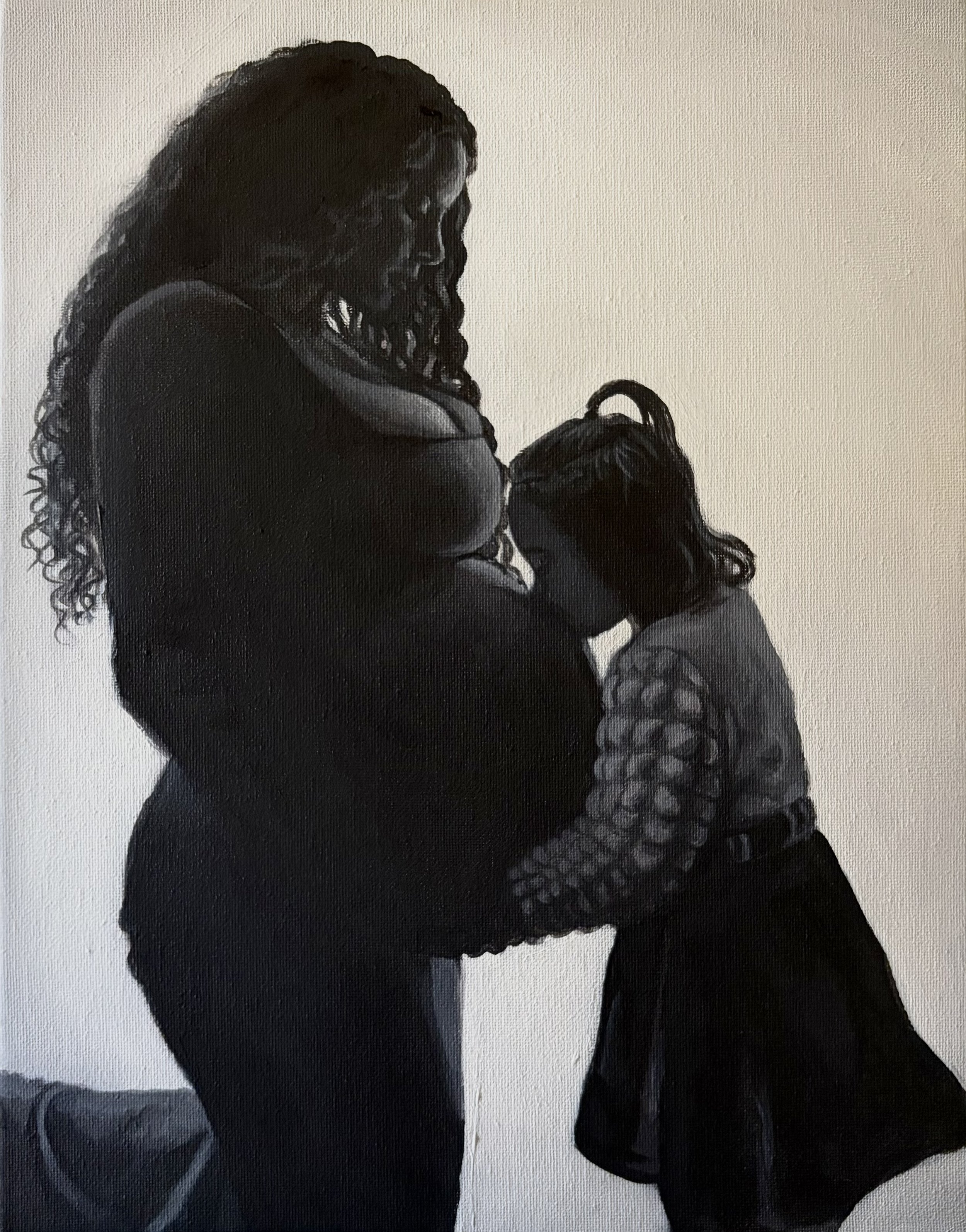Tiffany and Daughter by Nicole McKinney, Oil Paint on Canvas. 11 inches by 14 inches, finished in Spring 2026.