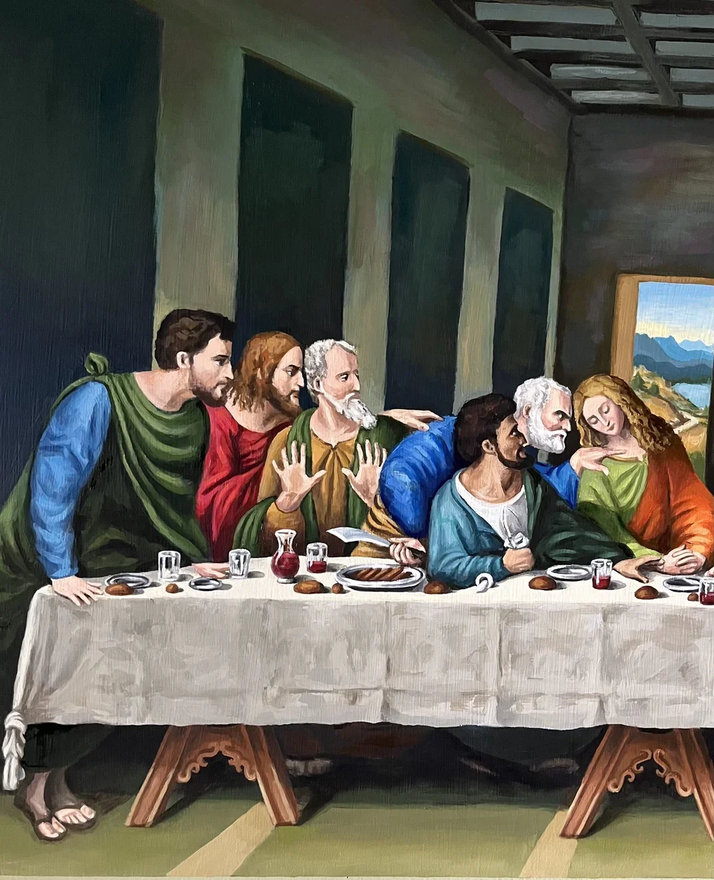 Closeup of My Version of Leonardo Da’Vinci’s Last Supper