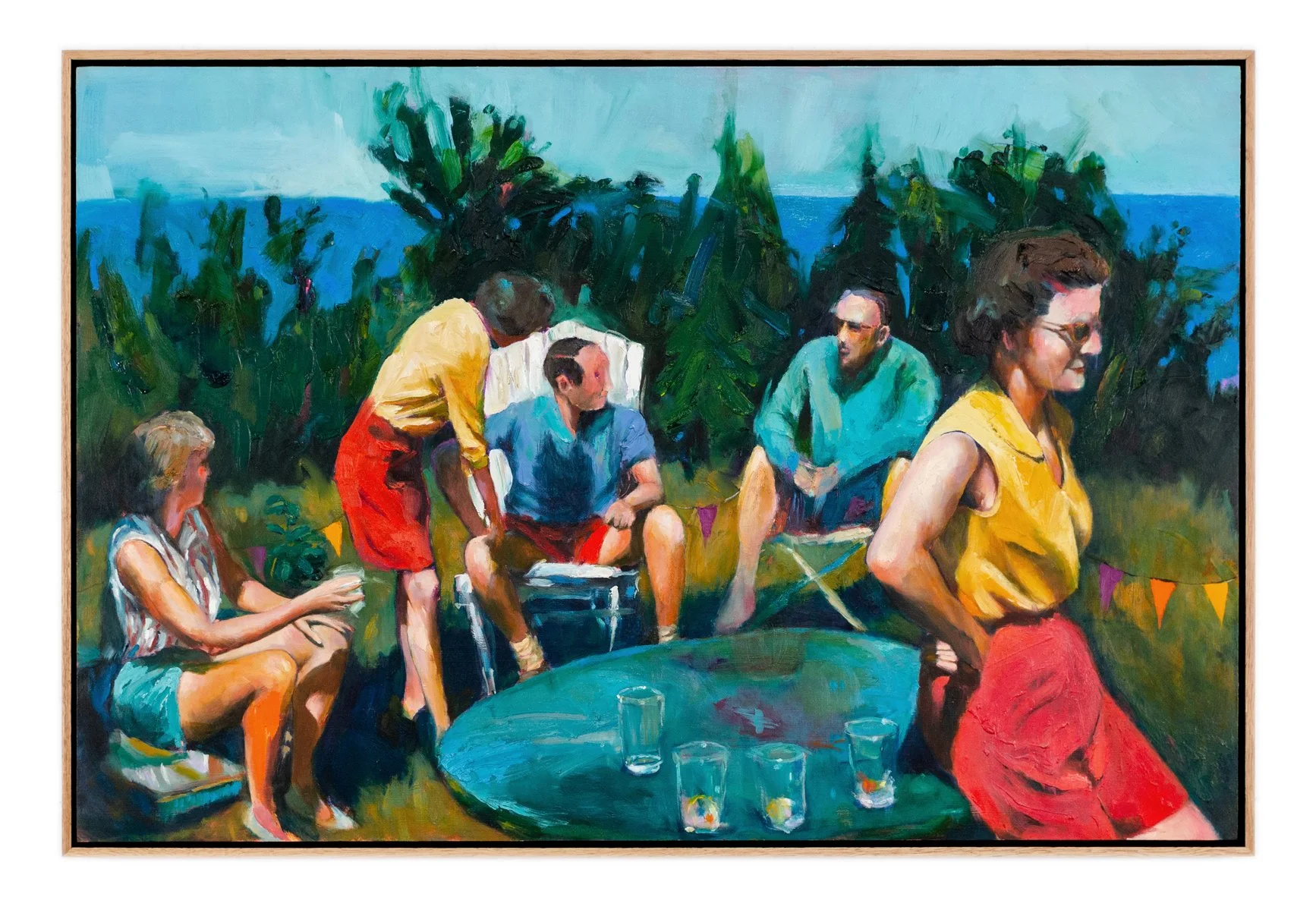 The Tableau, 2019, oil on Wood, 63 x 94 cm