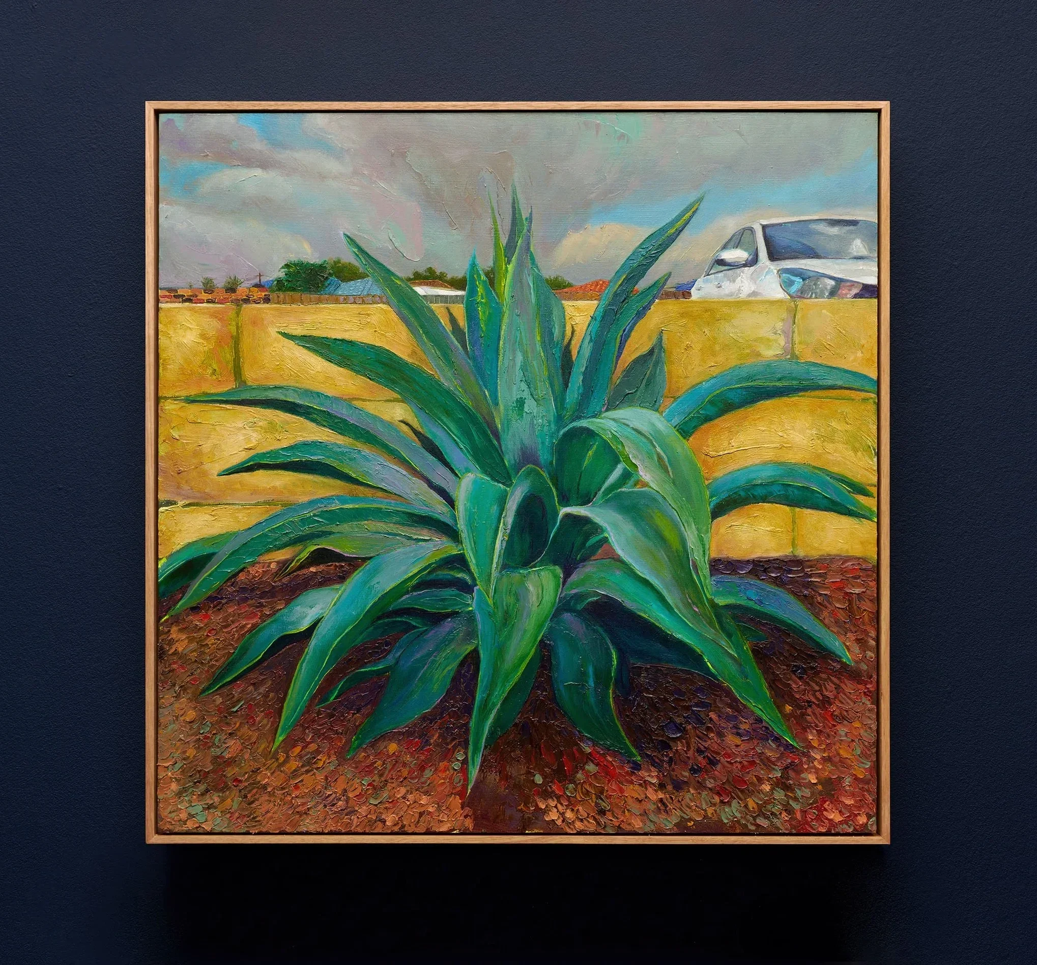 Beach Road, 2022, oil on wood, 63 x 63 cm