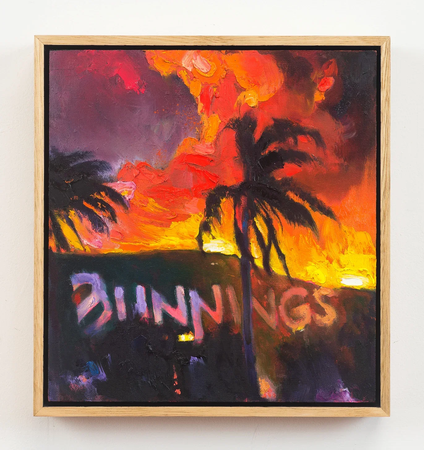 Bunnings Monday, 2018, oil on wood, 30 x 28 cm