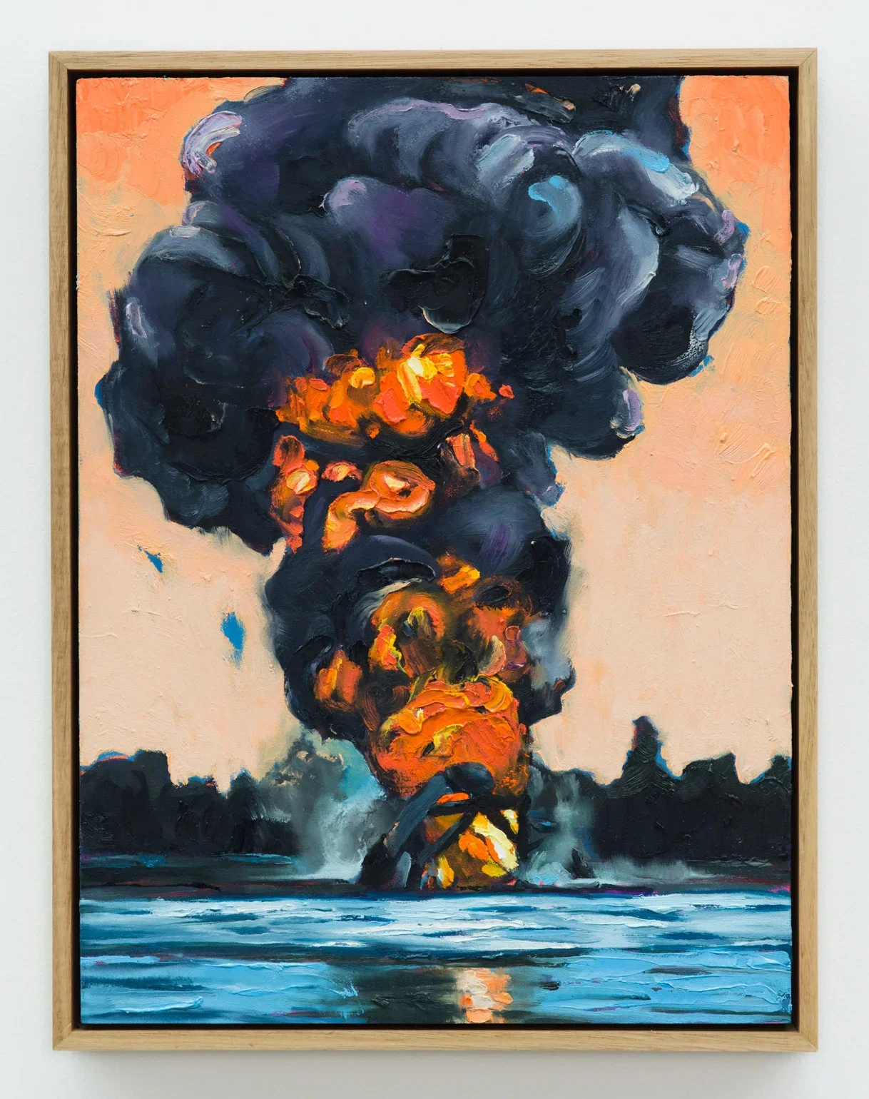 Three Bees, 2017, oil on wood, 33 x 43cm
