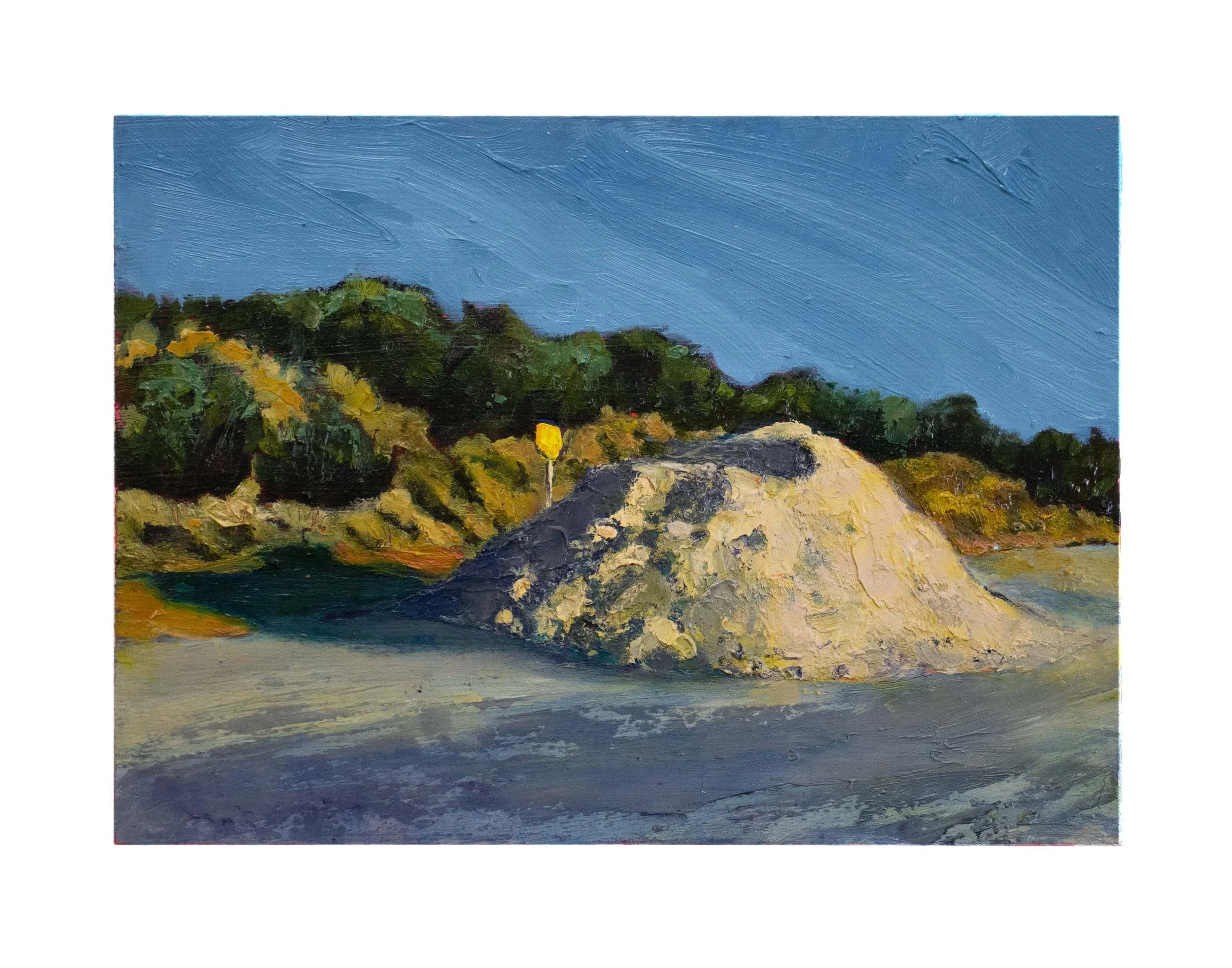 Hurst Road, 2022, oil on wood, 13 x 18cm