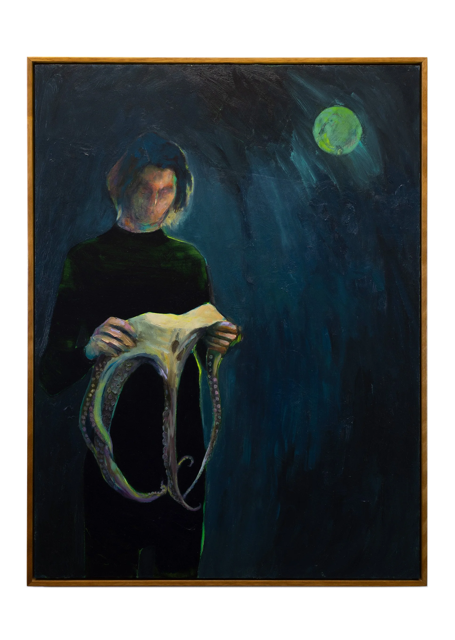 Glass Out, 2022, oil on wood, 62.5 x 82 cm