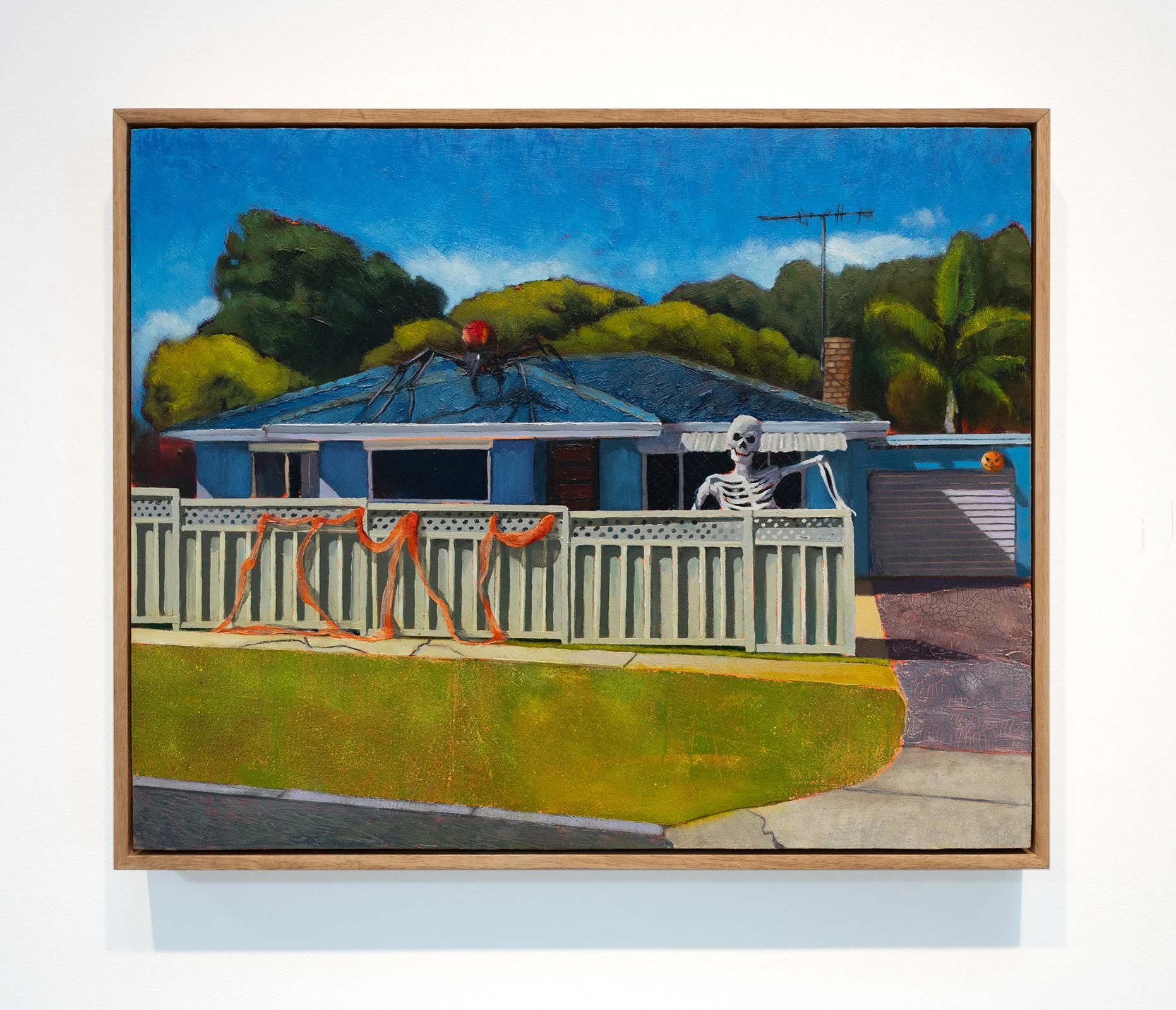 Satanic Panic, 2026, oil on wood, 42 x 52cm,  via Stala Contemporary