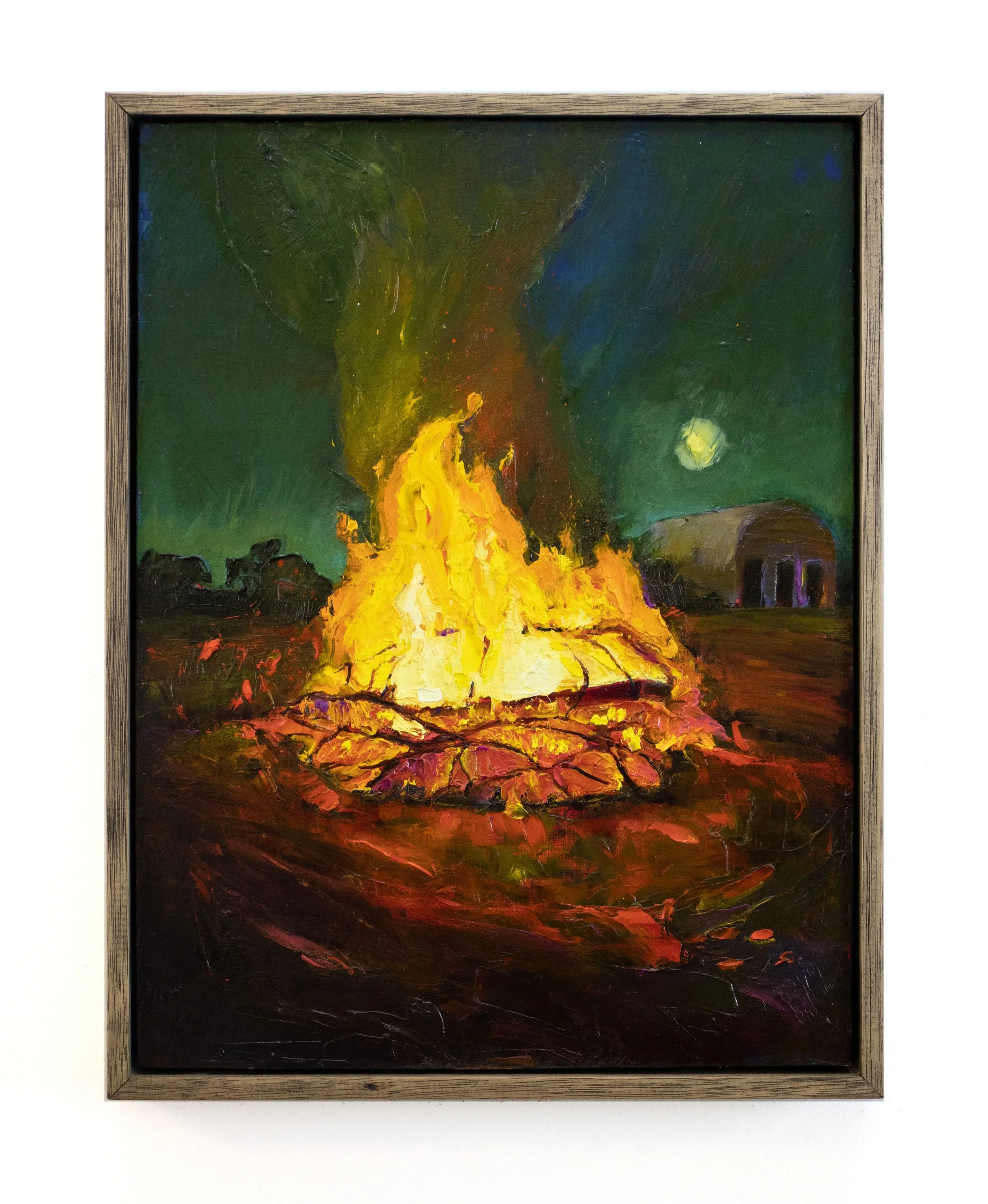 Ghosts and Empties, 2021, oil on wood, 24 x 32cm
